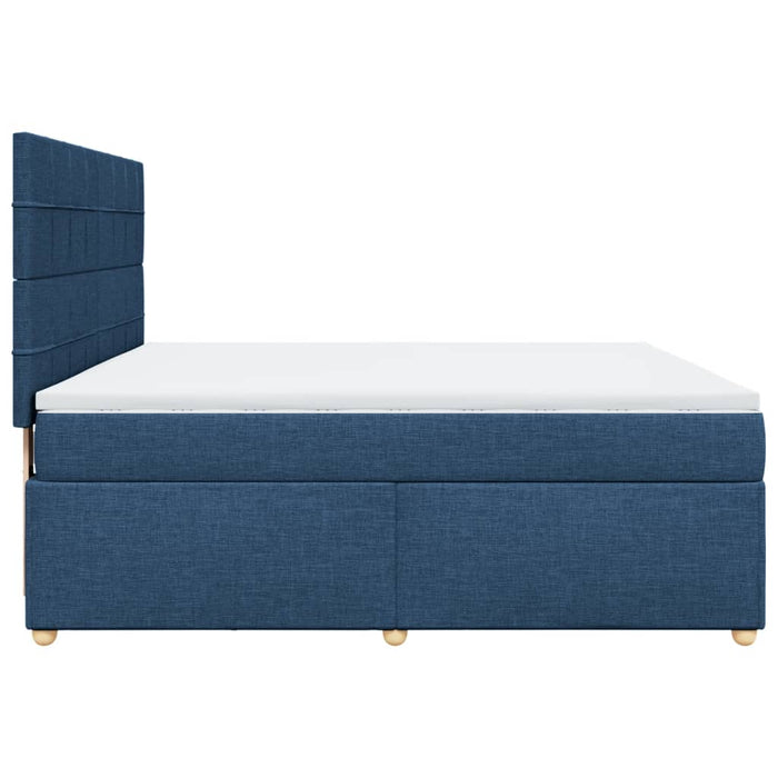 Pat box spring cu saltea, albastru, 180x200 cm, material textil - WALTI WALTI