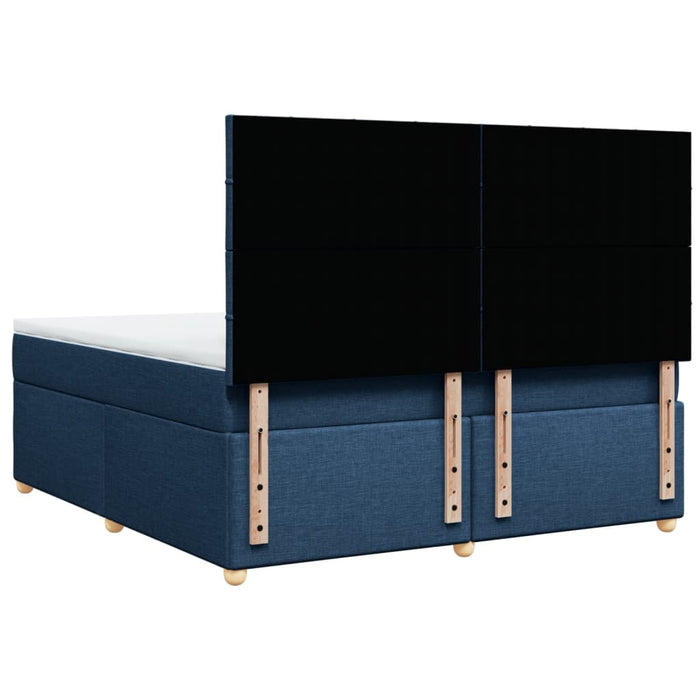 Pat box spring cu saltea, albastru, 180x200 cm, material textil - WALTI WALTI