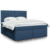 Pat box spring cu saltea, albastru, 180x200 cm, material textil - WALTI WALTI