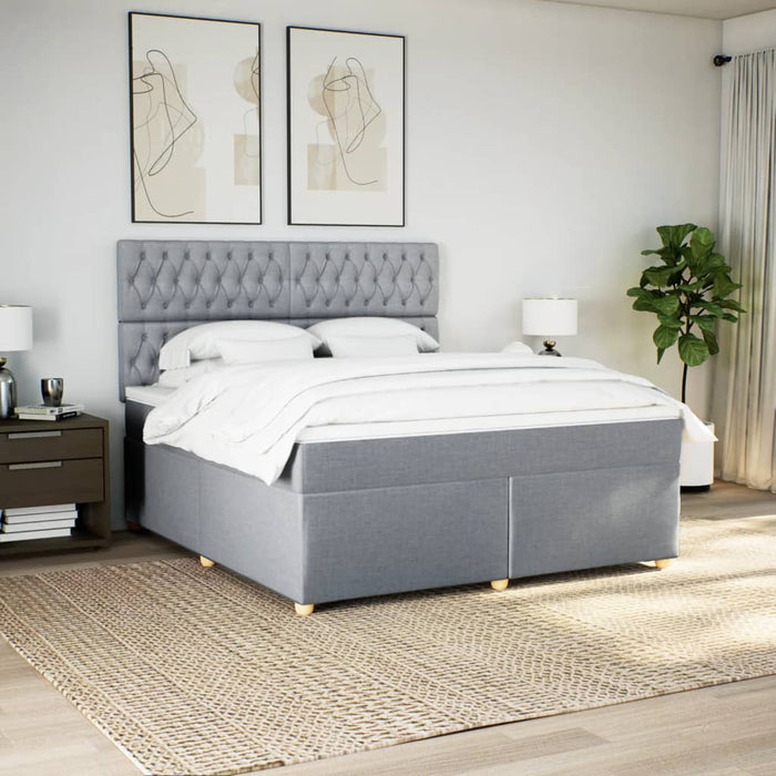 Pat continental, gri deschis, 180x200 cm, material textil - WALTI WALTI
