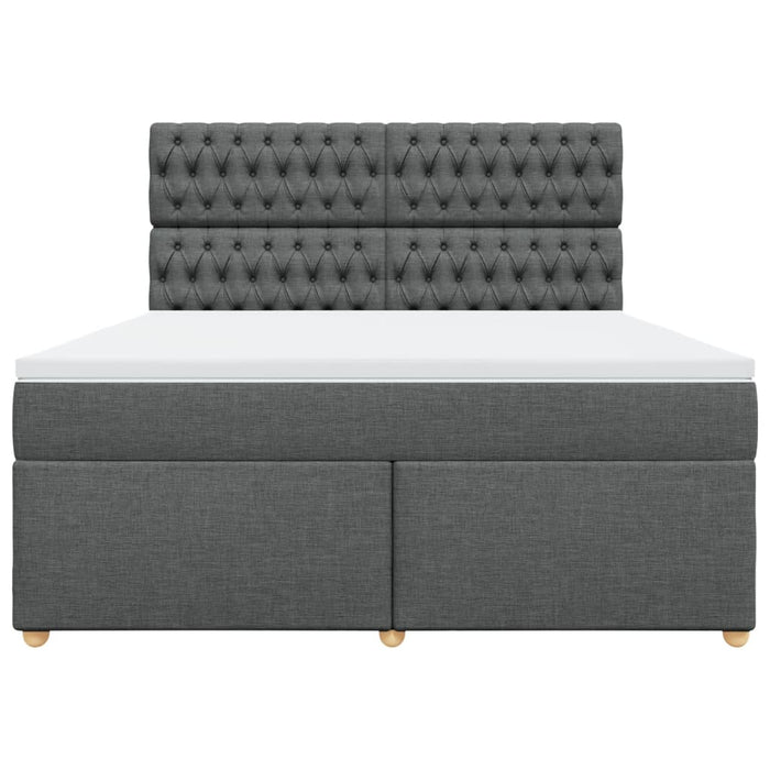 Pat box spring cu saltea, gri închis, 180x200 cm, textil - WALTI WALTI
