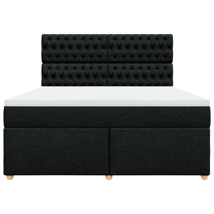 Pat box spring cu saltea, negru, 180x200 cm, catifea - WALTI WALTI