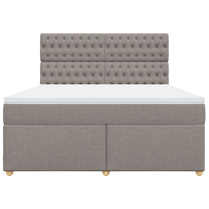 Pat continental cu saltea, gri taupe, 180x200 cm, textil - WALTI WALTI