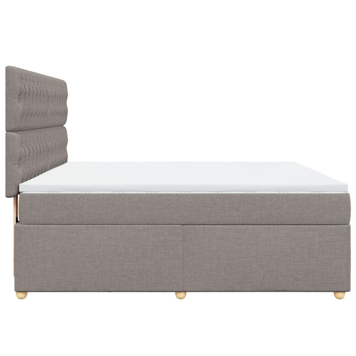 Pat continental cu saltea, gri taupe, 180x200 cm, textil - WALTI WALTI