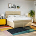 Pat continental cu saltea, crem, 180x200 cm, textil - WALTI WALTI