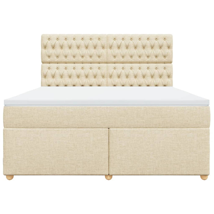 Pat continental cu saltea, crem, 180x200 cm, textil - WALTI WALTI