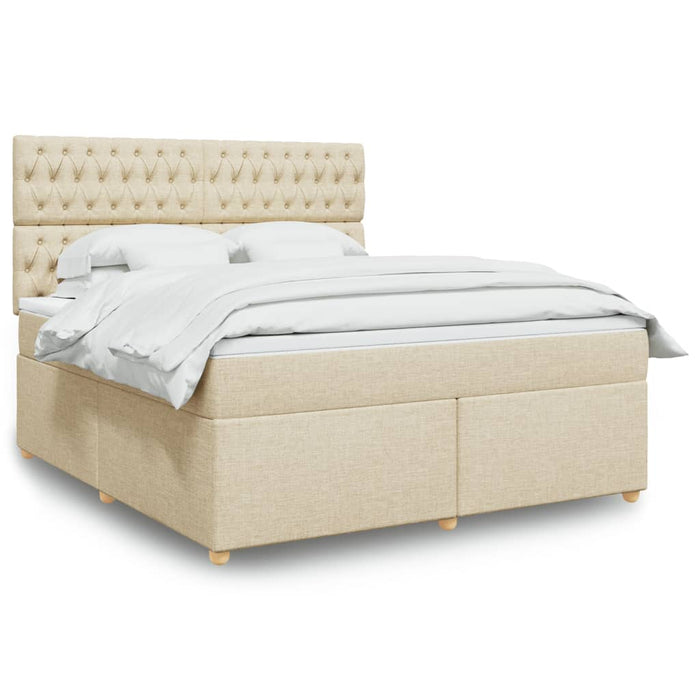 Pat continental cu saltea, crem, 180x200 cm, textil - WALTI WALTI