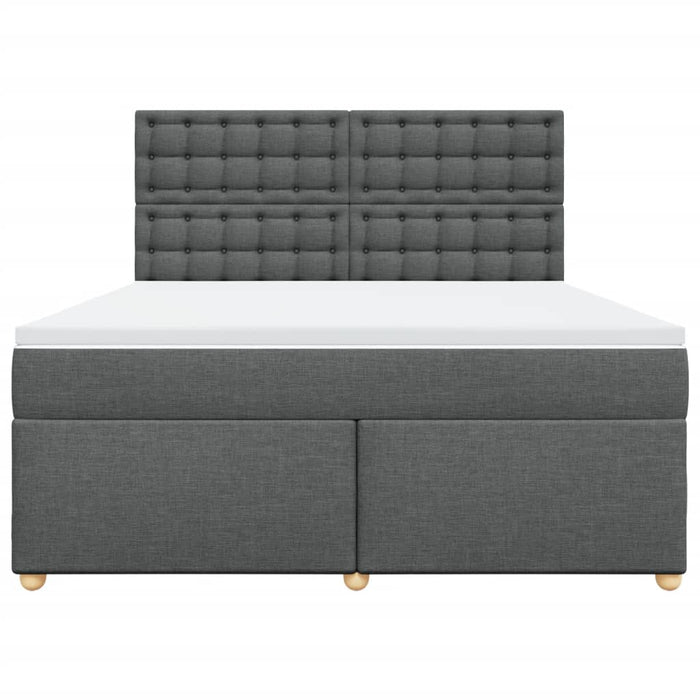 Pat box spring cu saltea, gri închis, 180x200 cm, textil - WALTI WALTI