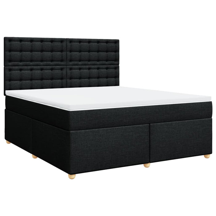 Pat box spring cu saltea, negru, 180x200 cm, catifea - WALTI WALTI