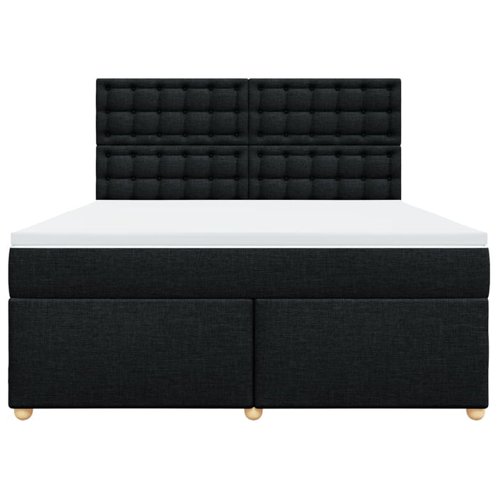 Pat box spring cu saltea, negru, 180x200 cm, catifea - WALTI WALTI
