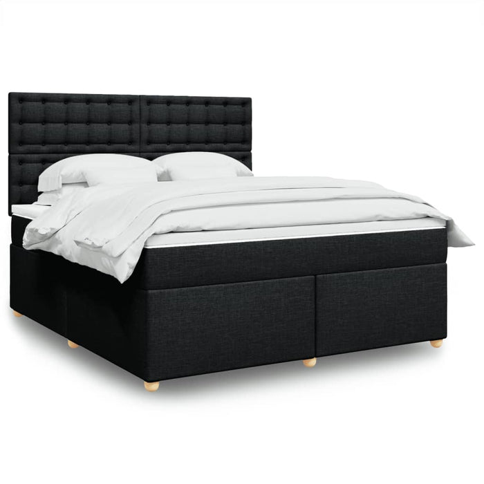 Pat box spring cu saltea, negru, 180x200 cm, catifea - WALTI WALTI