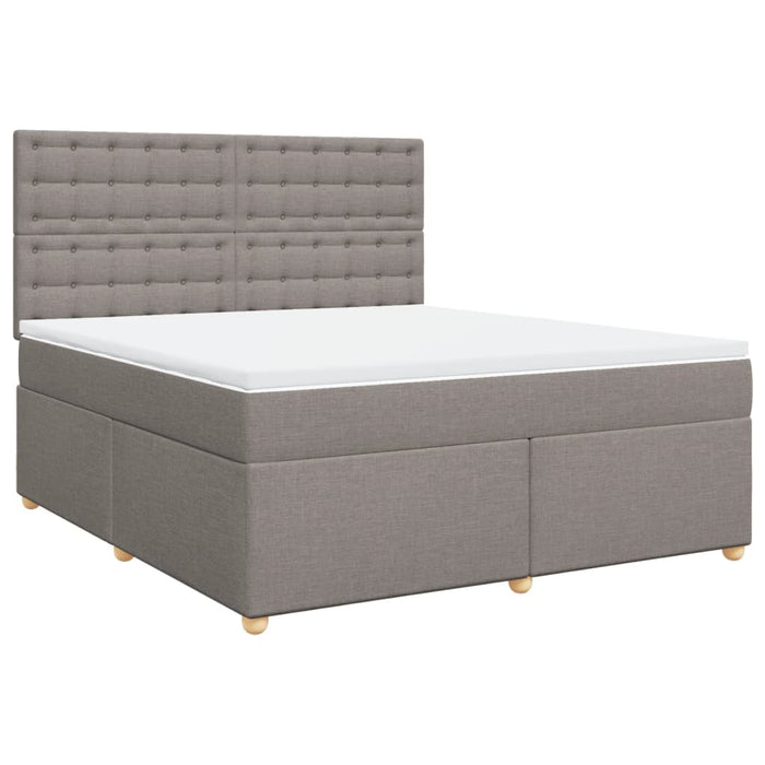 Pat continental cu saltea, gri taupe, 180x200 cm, textil - WALTI WALTI