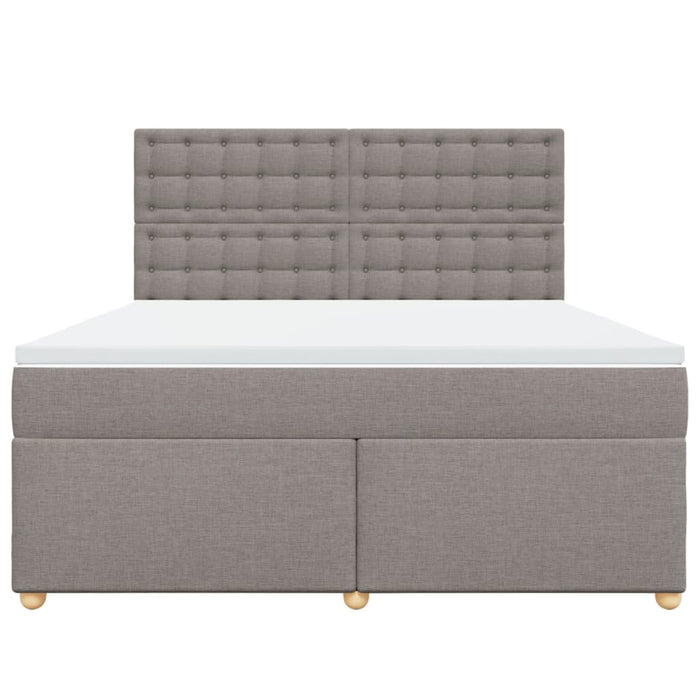 Pat continental cu saltea, gri taupe, 180x200 cm, textil - WALTI WALTI