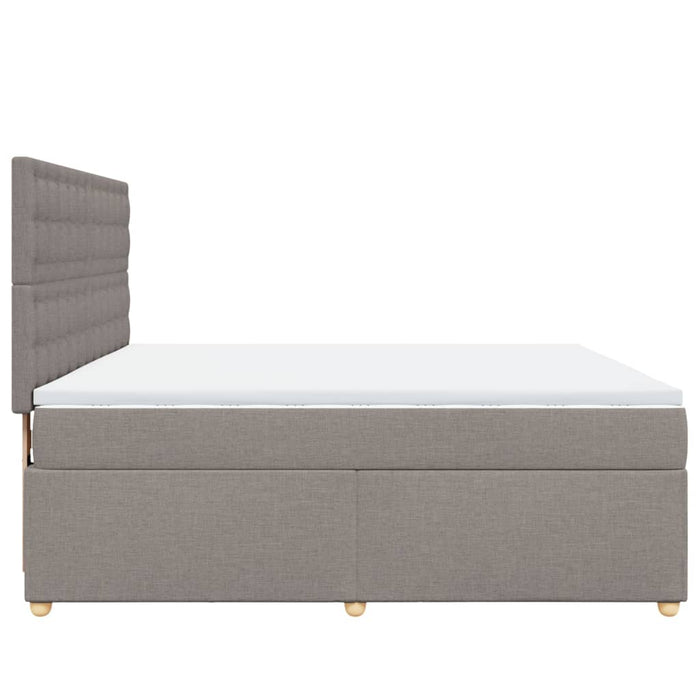 Pat continental cu saltea, gri taupe, 180x200 cm, textil - WALTI WALTI