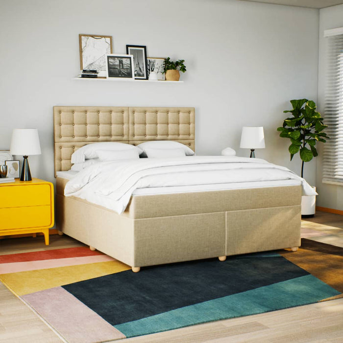 Pat continental cu saltea, crem, 180x200 cm, textil - WALTI WALTI