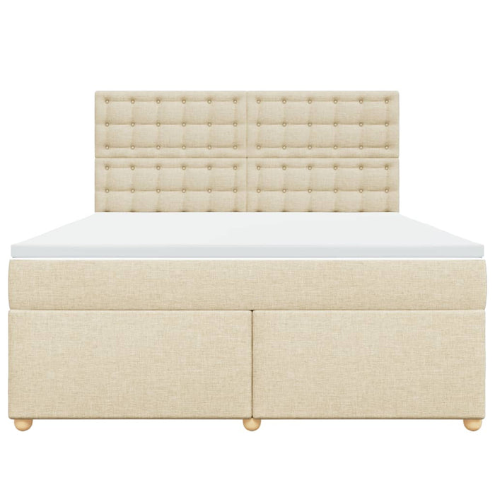 Pat continental cu saltea, crem, 180x200 cm, textil - WALTI WALTI