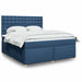 Pat box spring cu saltea, albastru, 180x200 cm, material textil - WALTI WALTI