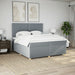 Pat box spring cu saltea, gri deschis, 200x200 cm, textil - WALTI WALTI
