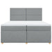 Pat box spring cu saltea, gri deschis, 200x200 cm, textil - WALTI WALTI