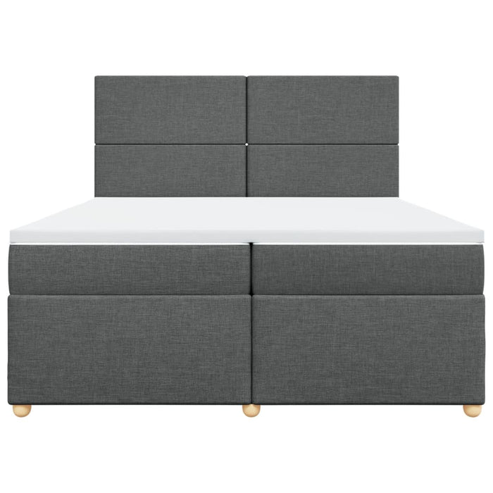 Pat box spring cu saltea, gri închis, 200x200 cm, textil - WALTI WALTI