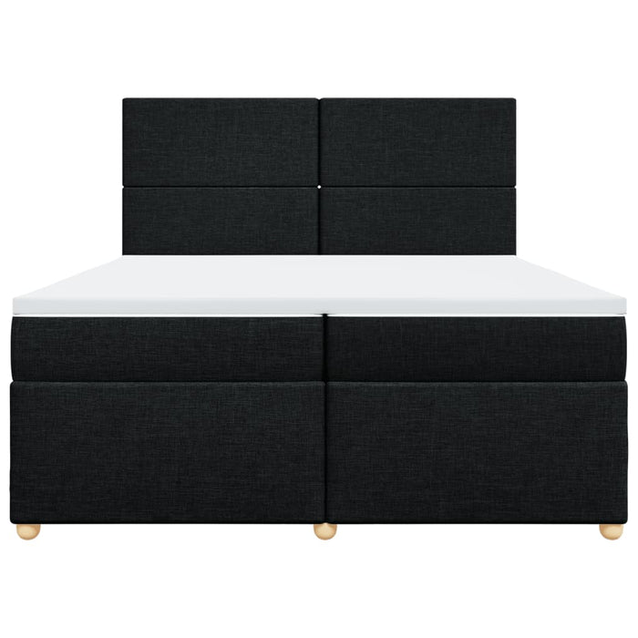 Pat box spring cu saltea, negru, 200x200 cm, textil - WALTI WALTI