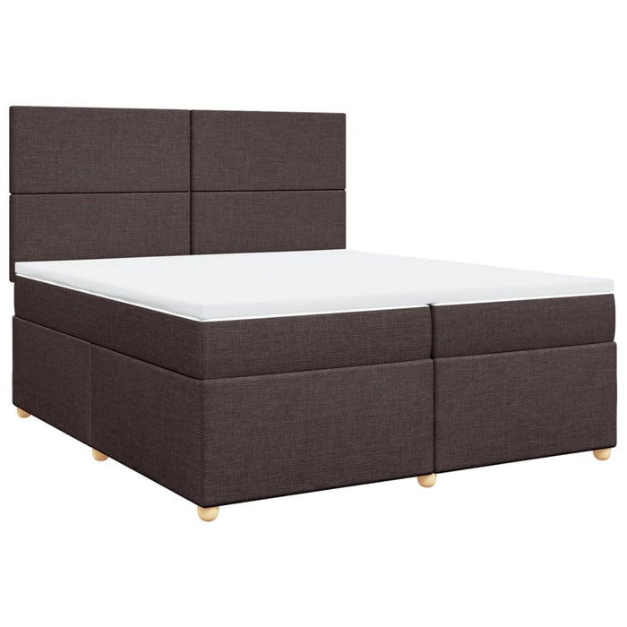 Pat box spring cu saltea, maro închis, 200x200 cm, textil - WALTI WALTI