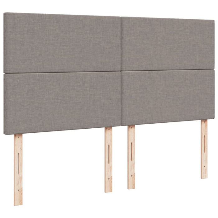 Pat box spring cu saltea, gri taupe, 200x200 cm, textil WALTI