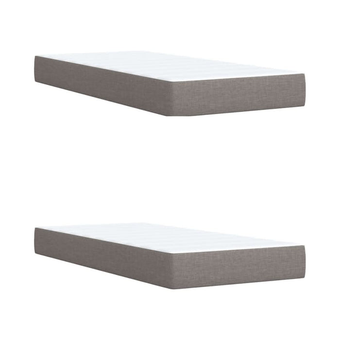 Pat box spring cu saltea, gri taupe, 200x200 cm, textil WALTI