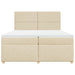 Pat box spring cu saltea, crem, 200x200 cm, textil - WALTI WALTI