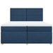 Pat box spring cu saltea, albastru, 200x200 cm, textil - WALTI WALTI