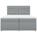Pat box spring cu saltea, gri deschis, 200x200 cm, textil - WALTI WALTI