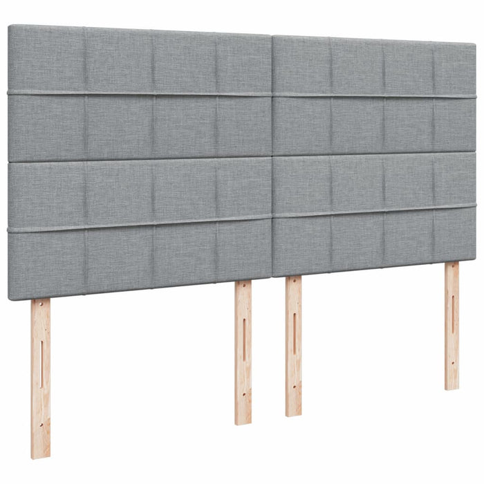 Pat box spring cu saltea, gri deschis, 200x200 cm, textil - WALTI WALTI