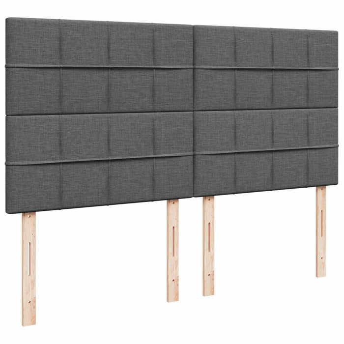 Pat box spring cu saltea, gri închis, 200x200 cm, textil - WALTI WALTI