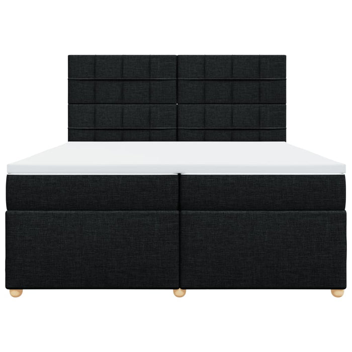 Pat box spring cu saltea, negru, 200x200 cm, textil - WALTI WALTI