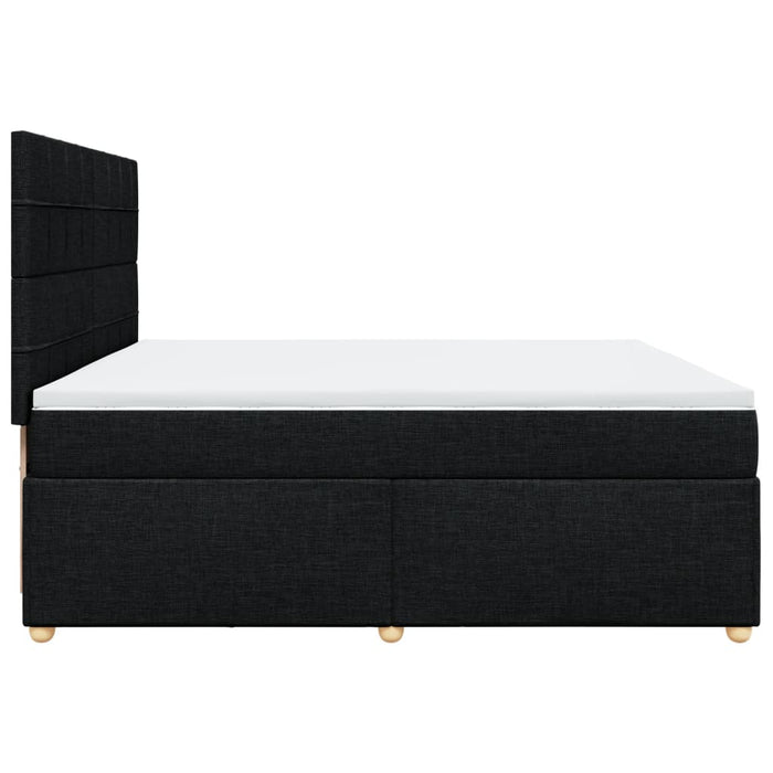 Pat box spring cu saltea, negru, 200x200 cm, textil - WALTI WALTI