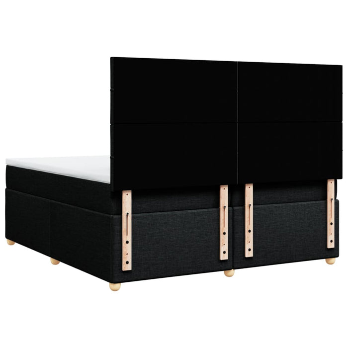 Pat box spring cu saltea, negru, 200x200 cm, textil - WALTI WALTI
