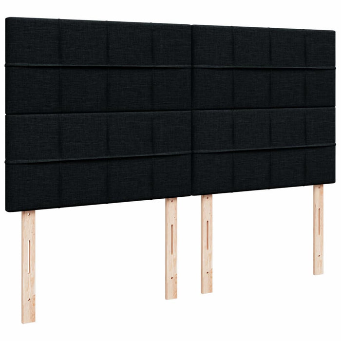 Pat box spring cu saltea, negru, 200x200 cm, textil - WALTI WALTI