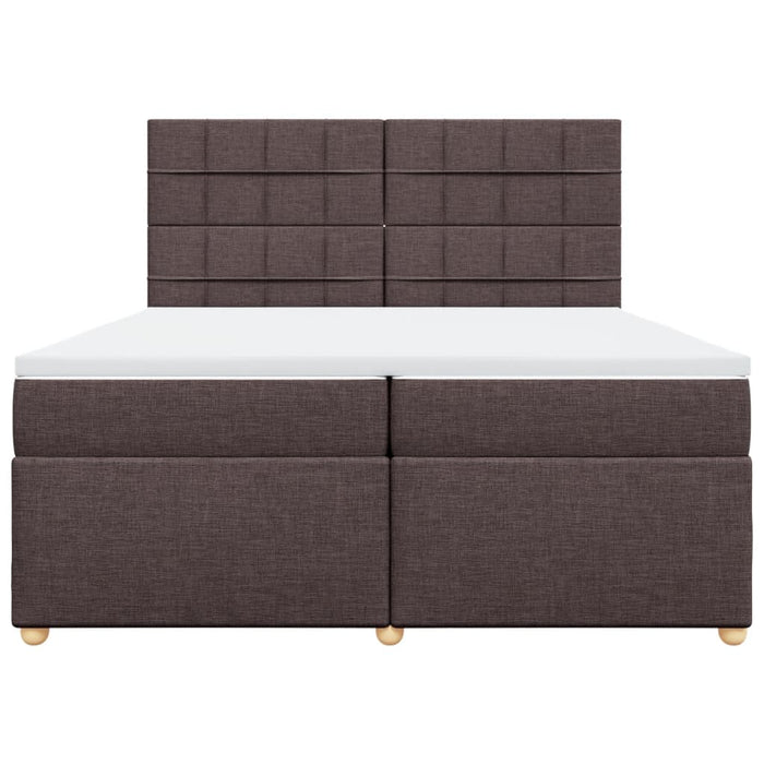 Pat box spring cu saltea, maro închis, 200x200 cm, textil - WALTI WALTI