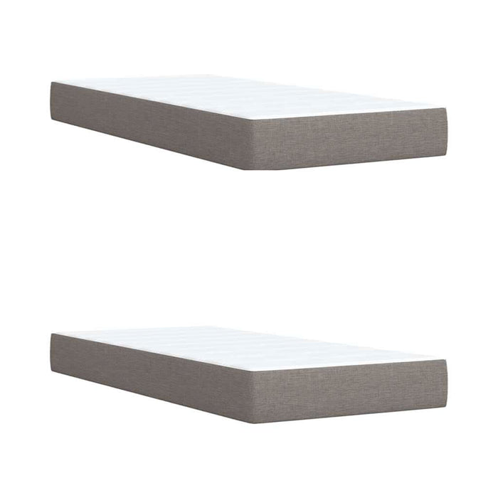 Pat box spring cu saltea, gri taupe, 200x200 cm, textil WALTI