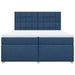 Pat box spring cu saltea, albastru, 200x200 cm, textil - WALTI WALTI