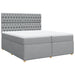 Pat box spring cu saltea, gri deschis, 200x200 cm, textil - WALTI WALTI