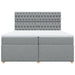 Pat box spring cu saltea, gri deschis, 200x200 cm, textil - WALTI WALTI