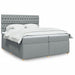 Pat box spring cu saltea, gri deschis, 200x200 cm, textil - WALTI WALTI