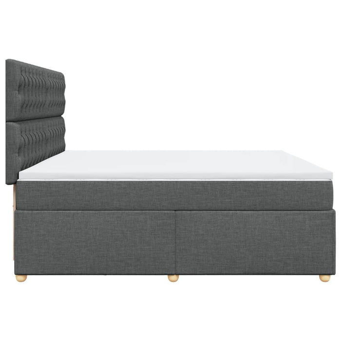 Pat box spring cu saltea, gri închis, 200x200 cm, textil - WALTI WALTI