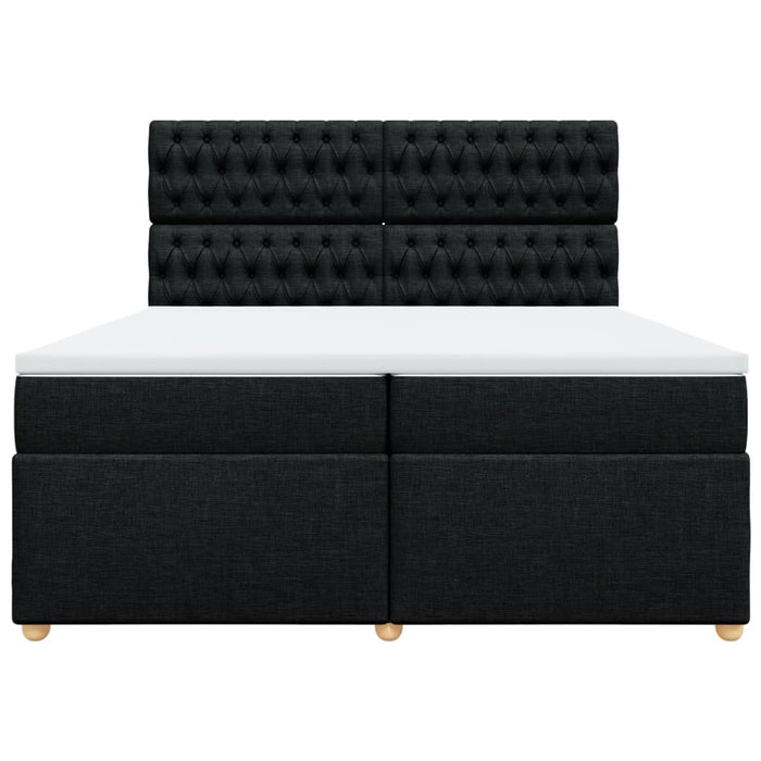 Pat box spring cu saltea, negru, 200x200 cm, textil - WALTI WALTI