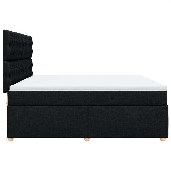 Pat box spring cu saltea, negru, 200x200 cm, textil - WALTI WALTI