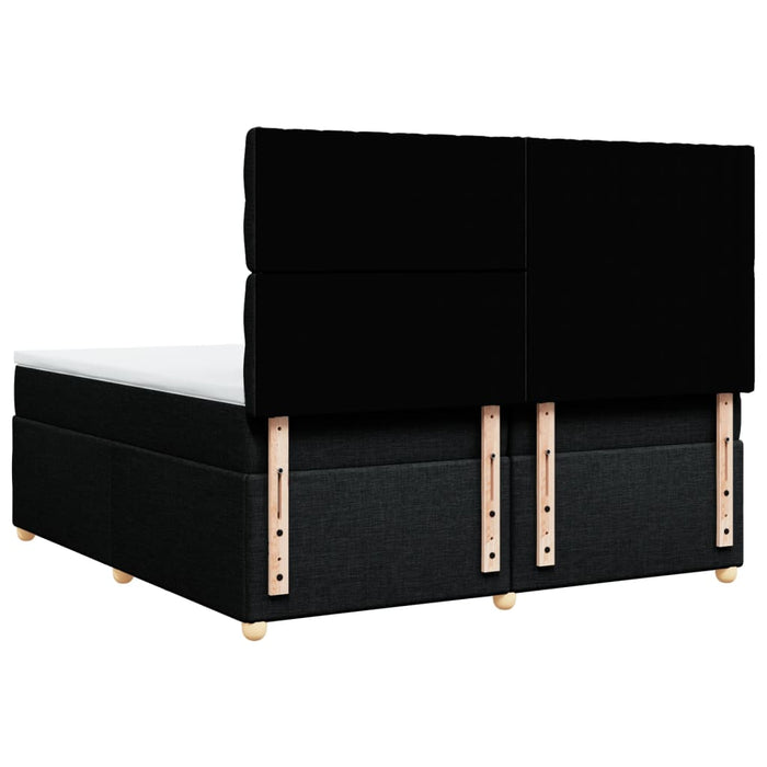 Pat box spring cu saltea, negru, 200x200 cm, textil - WALTI WALTI