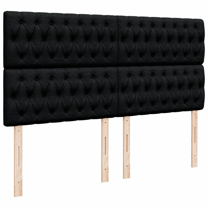 Pat box spring cu saltea, negru, 200x200 cm, textil - WALTI WALTI