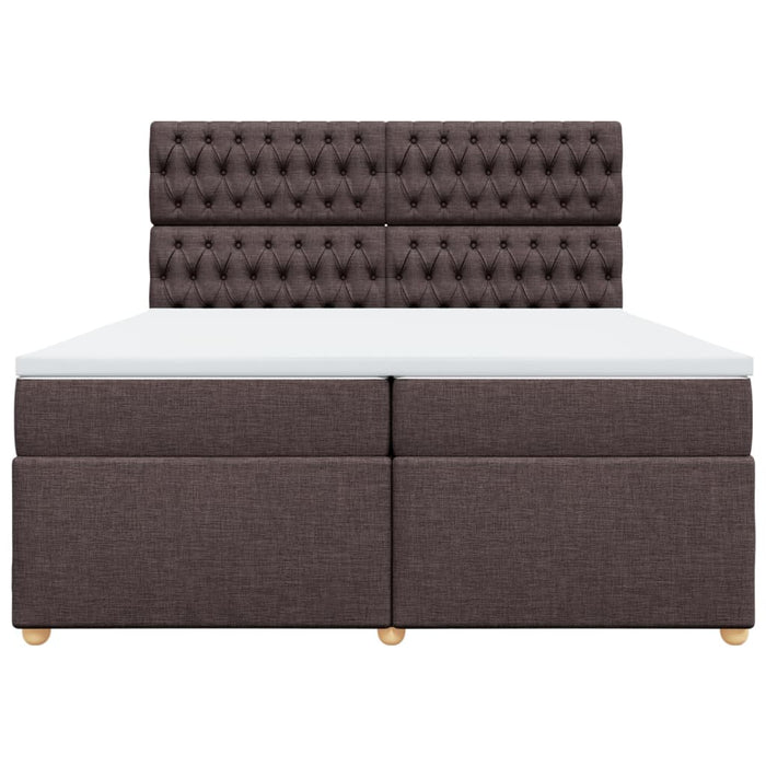 Pat box spring cu saltea, maro închis, 200x200 cm, textil - WALTI WALTI