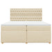 Pat box spring cu saltea, crem, 200x200 cm, textil - WALTI WALTI